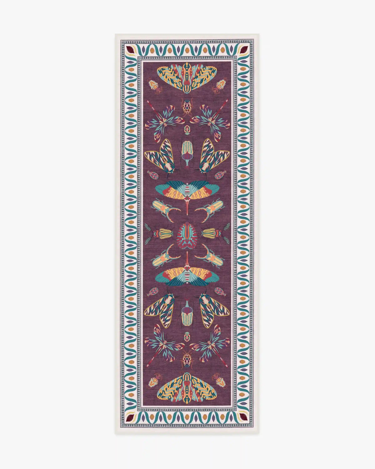 Flutterby Burgundy Rug by Iris Apfel