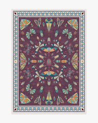 Flutterby Burgundy Rug by Iris Apfel