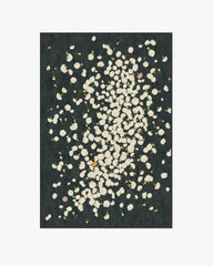 Fluttering Carnations Charcoal & Ivory Rug by The Local Project