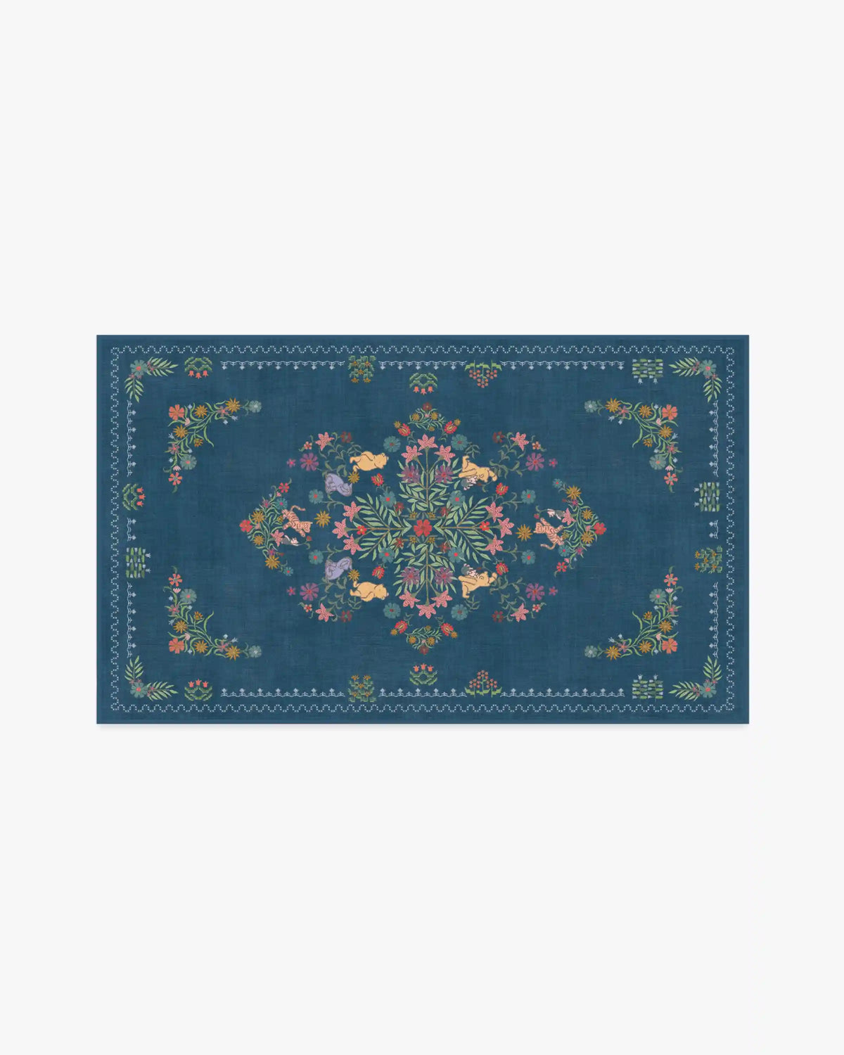 Friendship Garden Blue Multicolor Rug