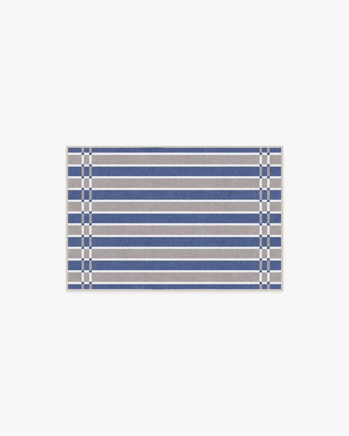 Helen Varsity Stripe Taupe & Blue Rug by Humberto Leon