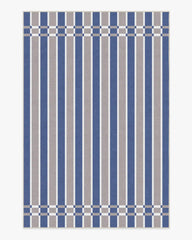 Helen Varsity Stripe Taupe & Blue Rug by Humberto Leon