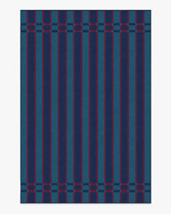 Helen Varsity Stripe Teal & Navy Rug by Humberto Leon