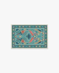 Birds Of A Feather Aqua Rug by Iris Apfel