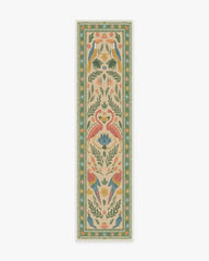 Birds Of A Feather Green & Peach Rug by Iris Apfel
