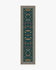 Flutterby Teal Rug by Iris Apfel