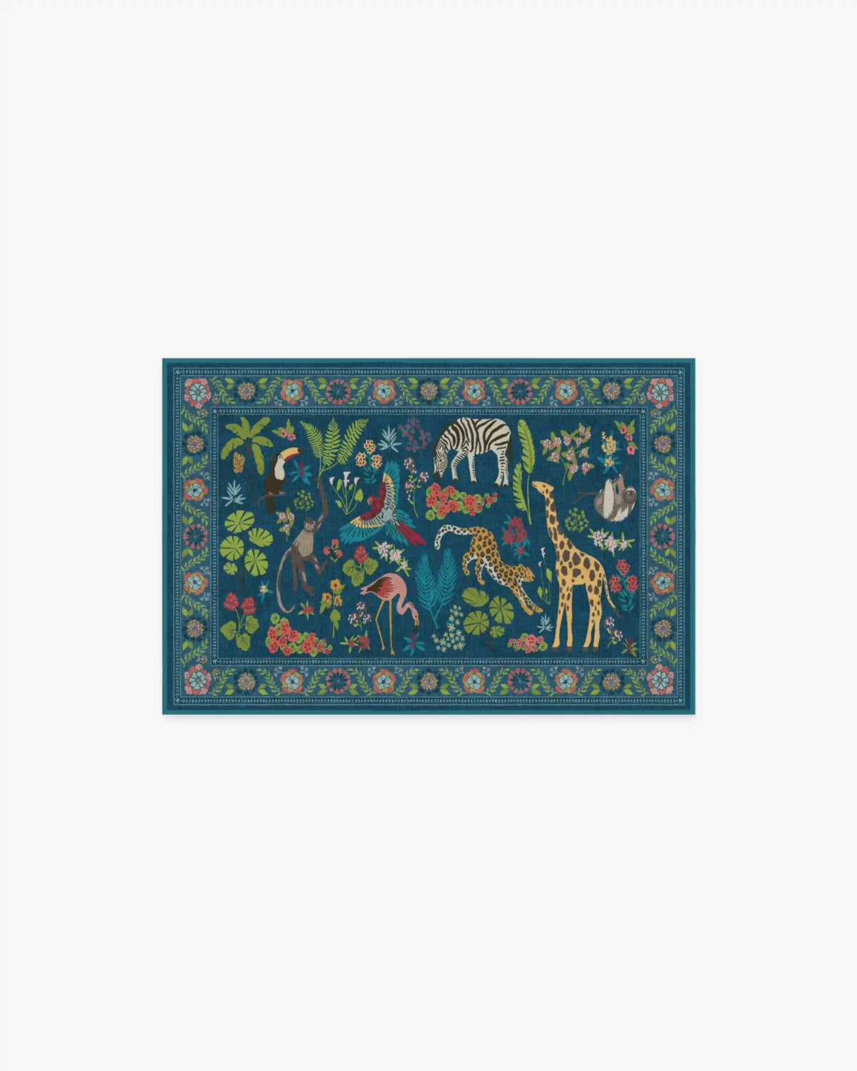Jingle Jungle Royal Blue Rug by Iris Apfel