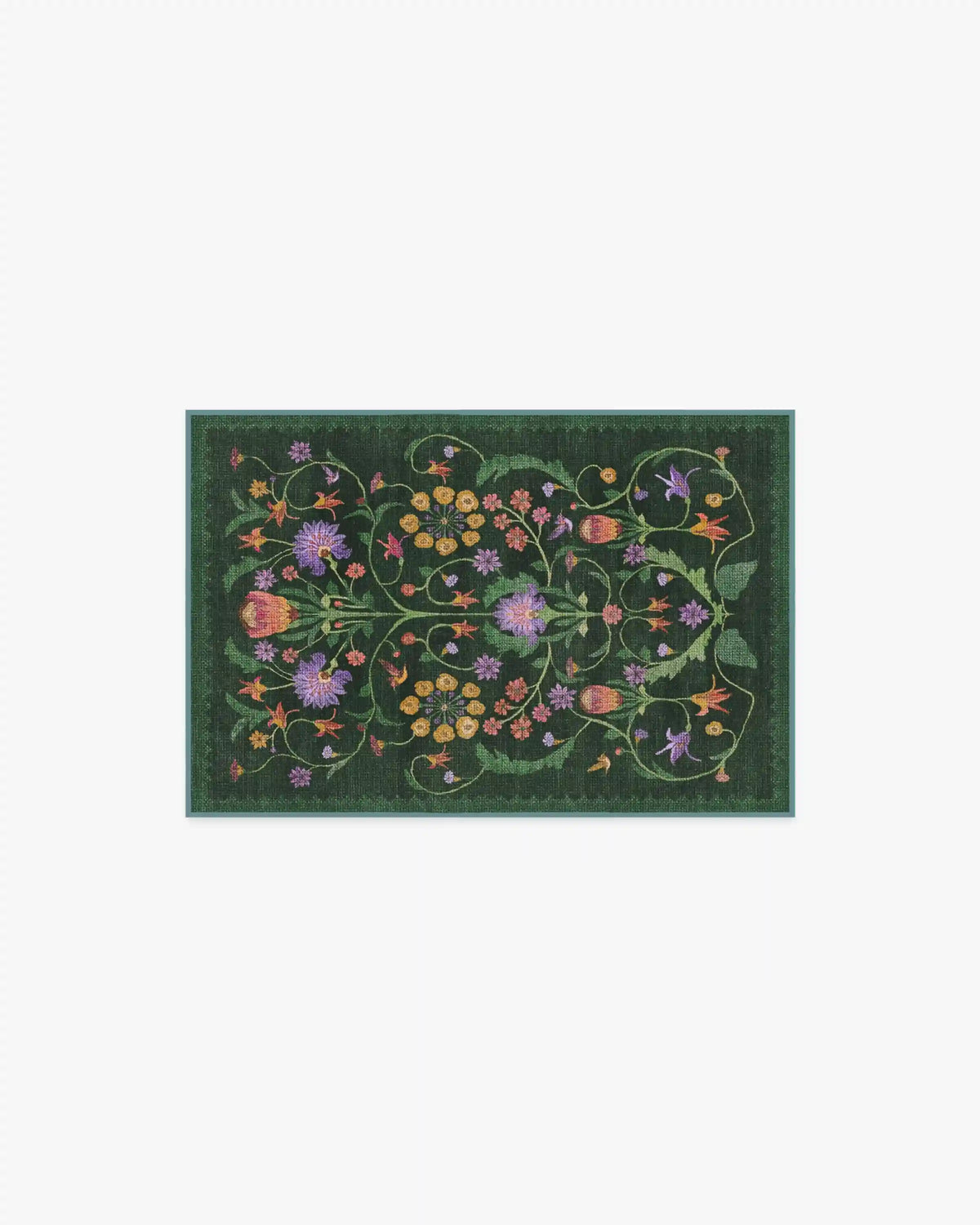 Protea Forest Green Rug by Iris Apfel