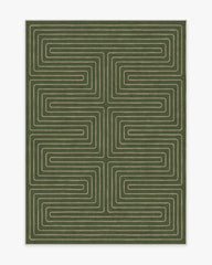 Labyrinth Fern Green Rug by Jonathan Adler