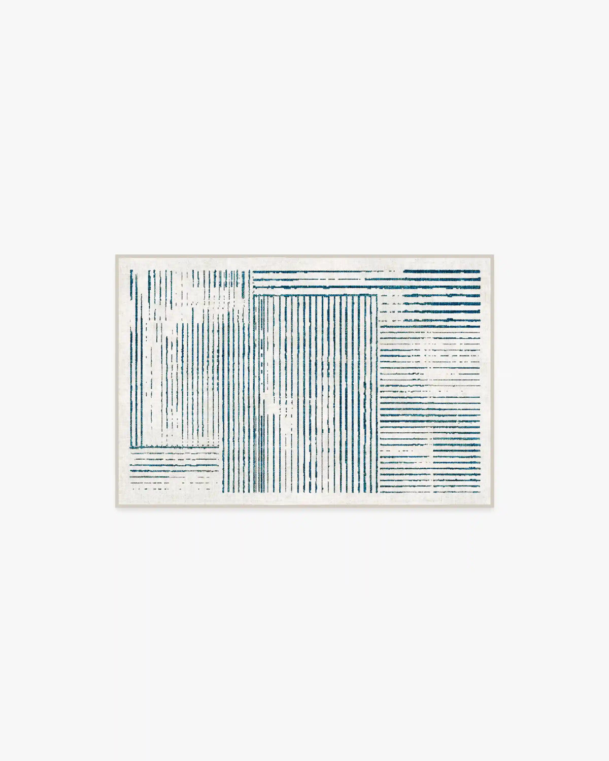 Linear Oasis Ivory & Blue Rug
