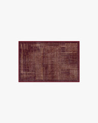 Linear Oasis Rust Red Rug