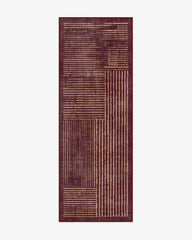 Linear Oasis Rust Red Rug