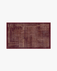 Linear Oasis Rust Red Rug