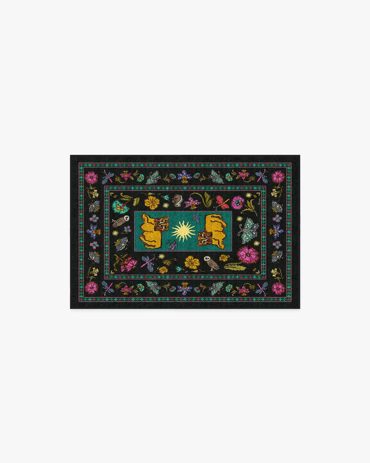 Lion’s Cub Charcoal Multicolor Rug by RIXO