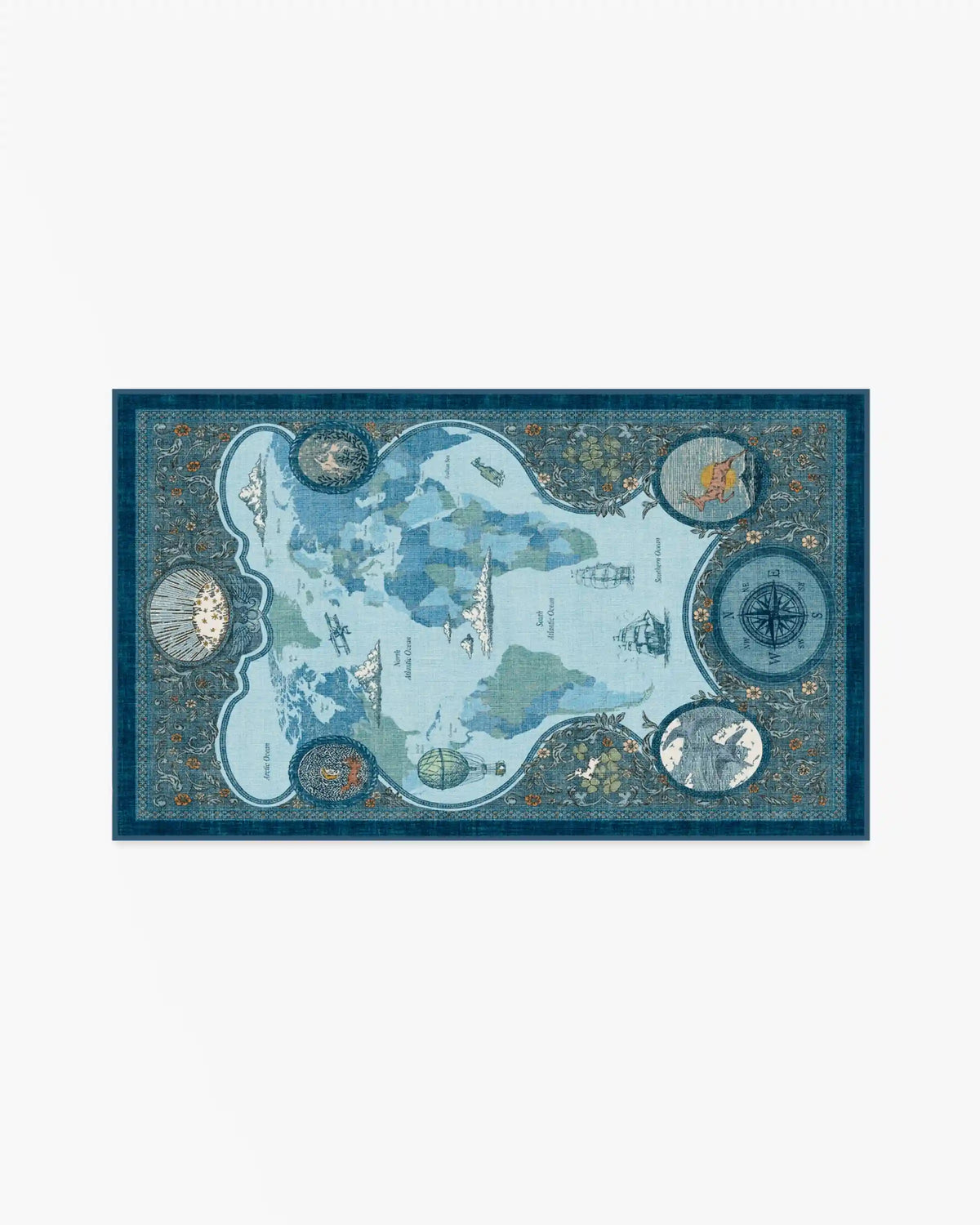 Little Explorer Blue & Grey Rug
