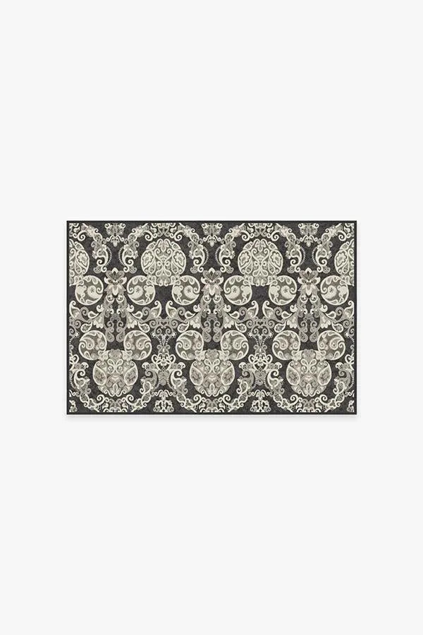 Mickey Damask Charcoal Rug