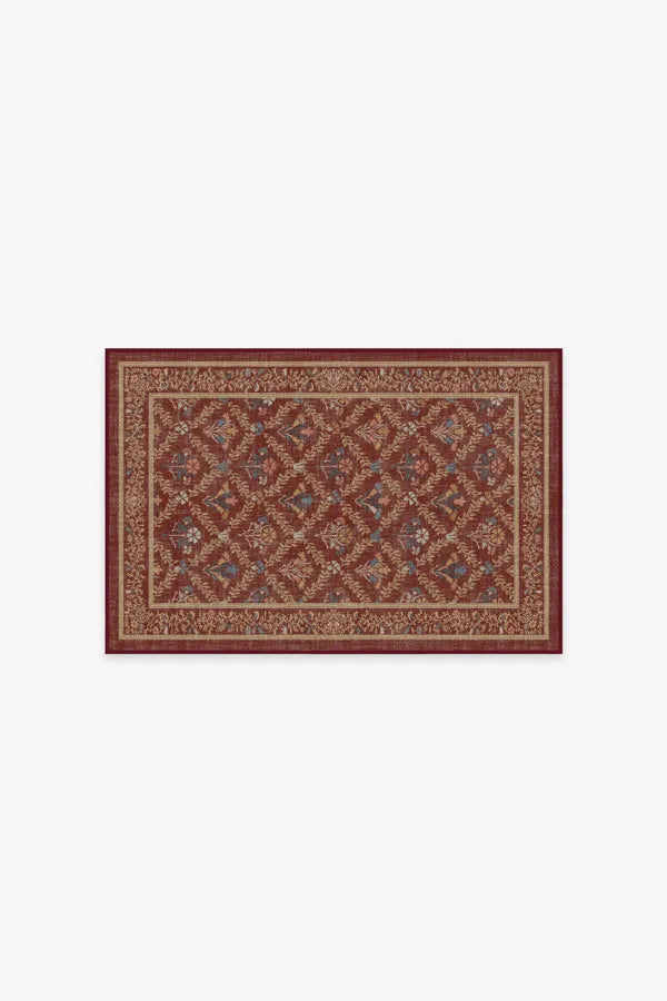 Bellflowers Amber Red Rug by Morris & Co.