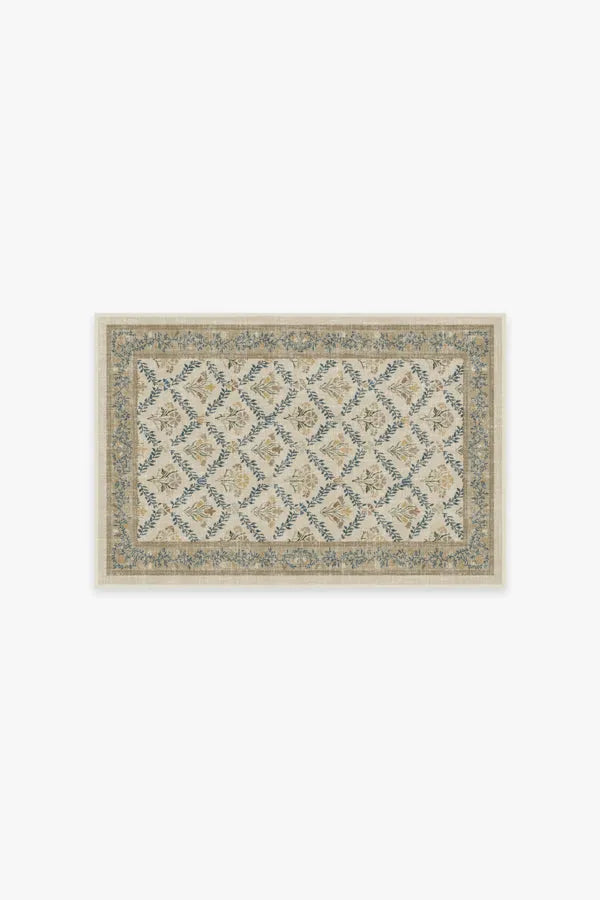 Bellflowers Ivory & Gold Rug by Morris & Co.