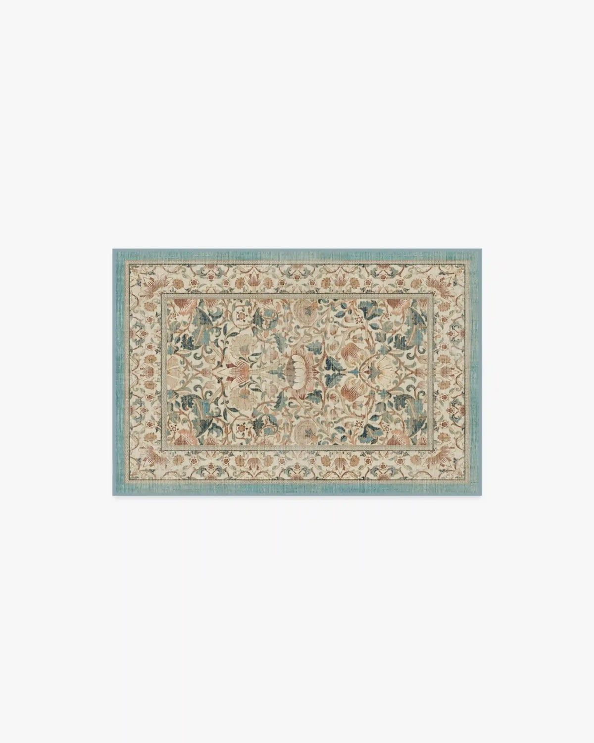 Lodden Soft Rose & Teal Rug by Morris & Co.