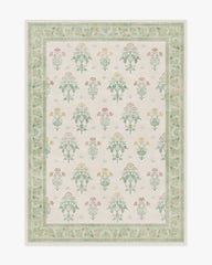 Meadow Sweet Ivory & Green Rug by Morris & Co.