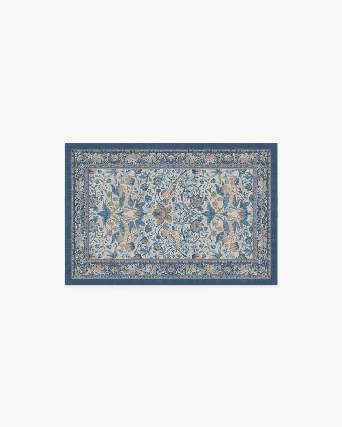 Strawberry Thief Indigo & Ivory Rug by Morris & Co.