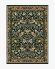 Strawberry Thief Indigo Rug by Morris & Co.