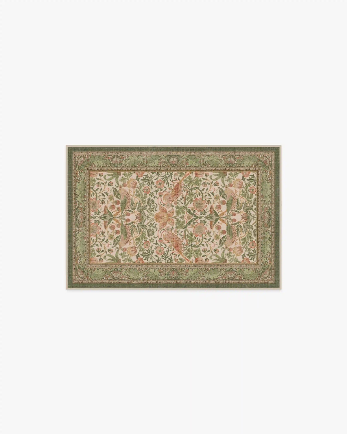 Strawberry Thief Sage & Rose Rug by Morris & Co.