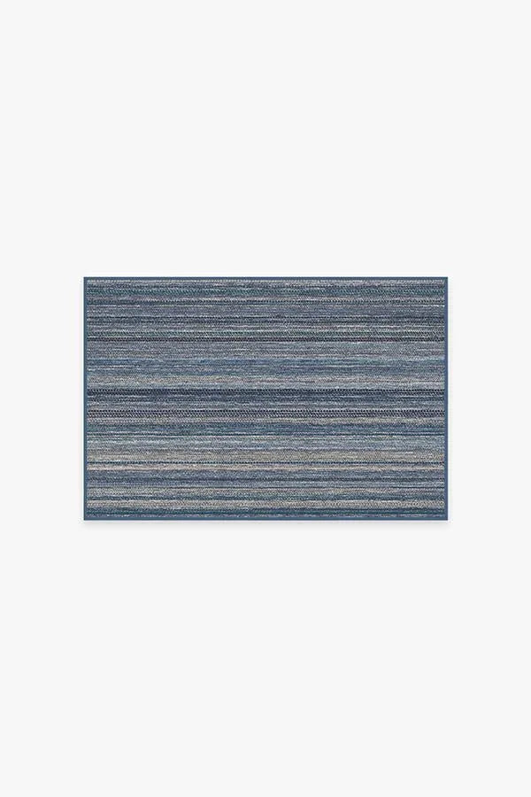 Multi Stripe Blue Rug