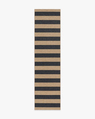 Nolan Bold Stripe Natural & Black Performance Weave Rug