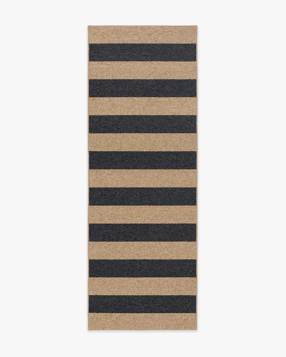 Nolan Bold Stripe Natural & Black Performance Weave Rug