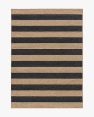Nolan Bold Stripe Natural & Black Performance Weave Rug