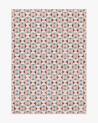 Orana Red & Light Blue Rug