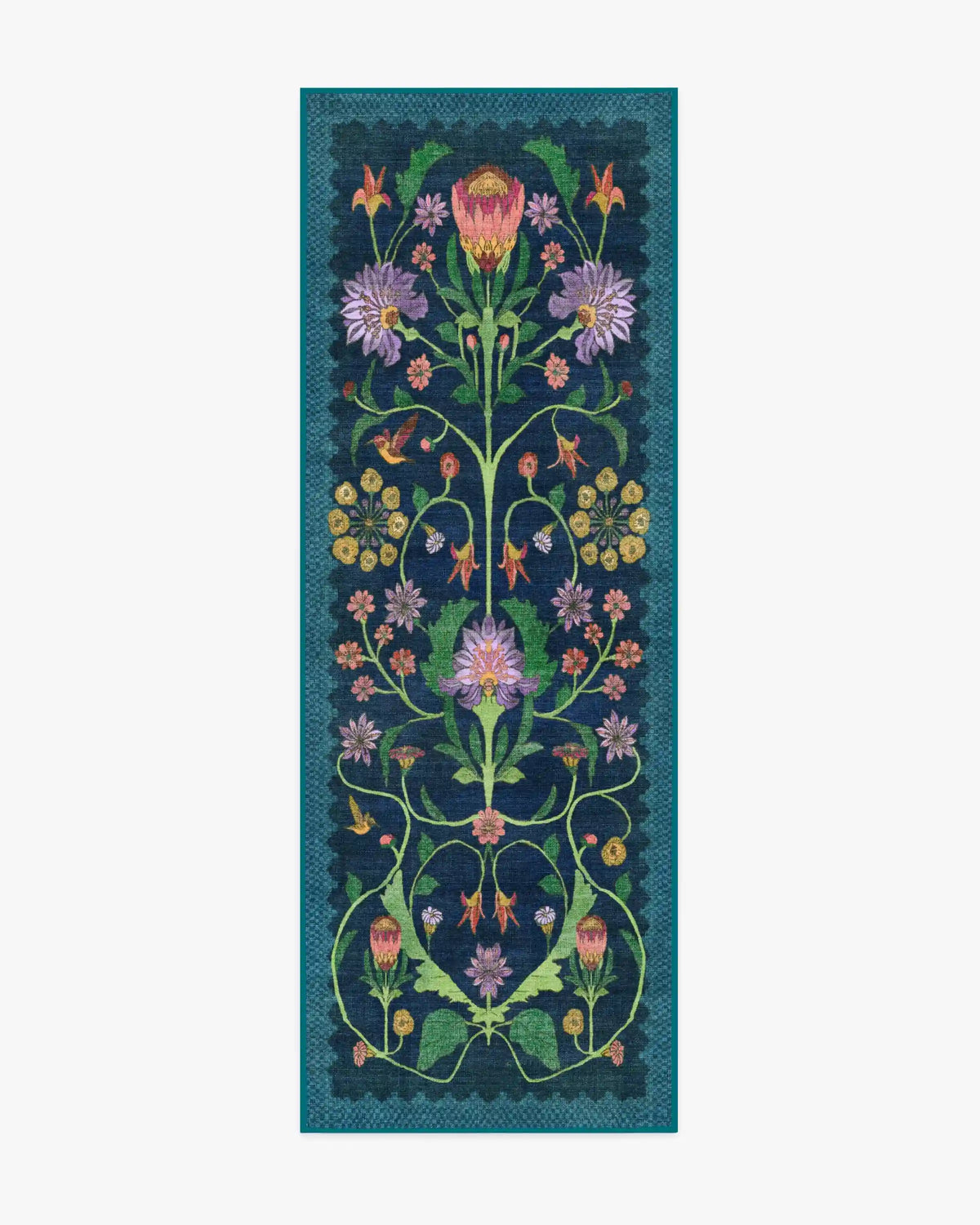 Protea Blue Rug by Iris Apfel