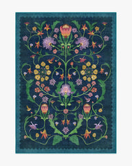 Protea Blue Rug by Iris Apfel