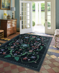 Protea Charcoal Rug by Iris Apfel