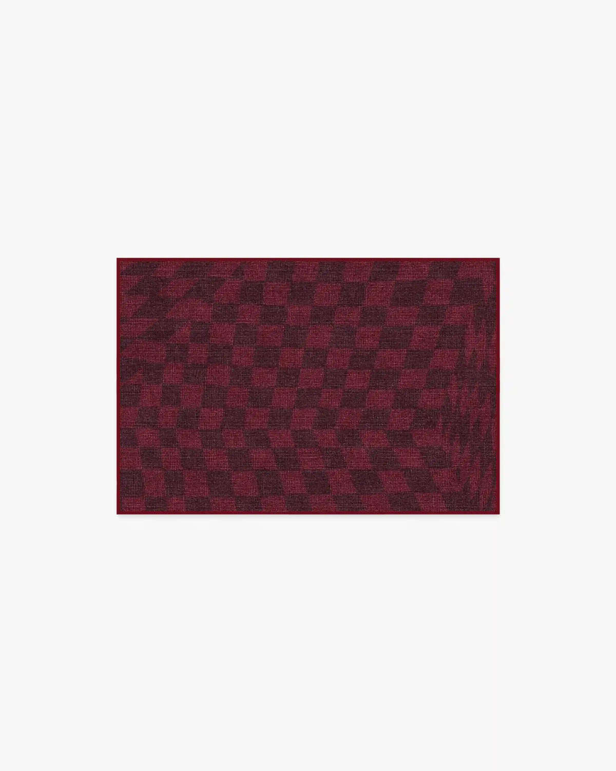 Ricardo Checkerboard Burgundy Rug by Humberto Leon