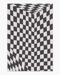 Ricardo Checkerboard Ivory & Black Rug by Humberto Leon