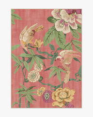 Bamboo & Bird Blossom Pink Rug by Sanderson