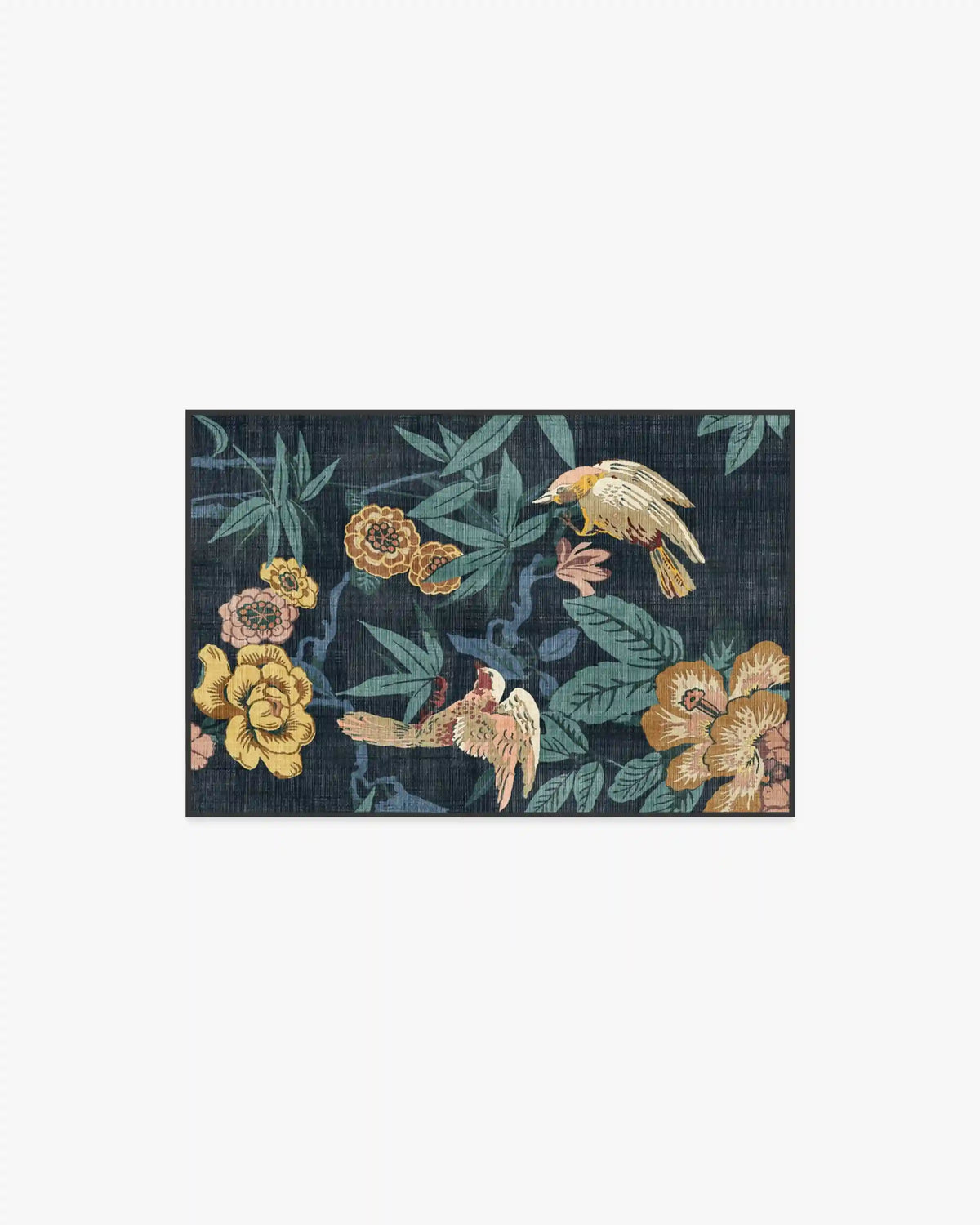 Bamboo & Bird Indigo Rug by Sanderson