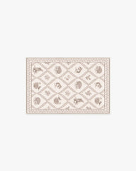 Squirrel & Hedgehog Fawn Rug by Sanderson