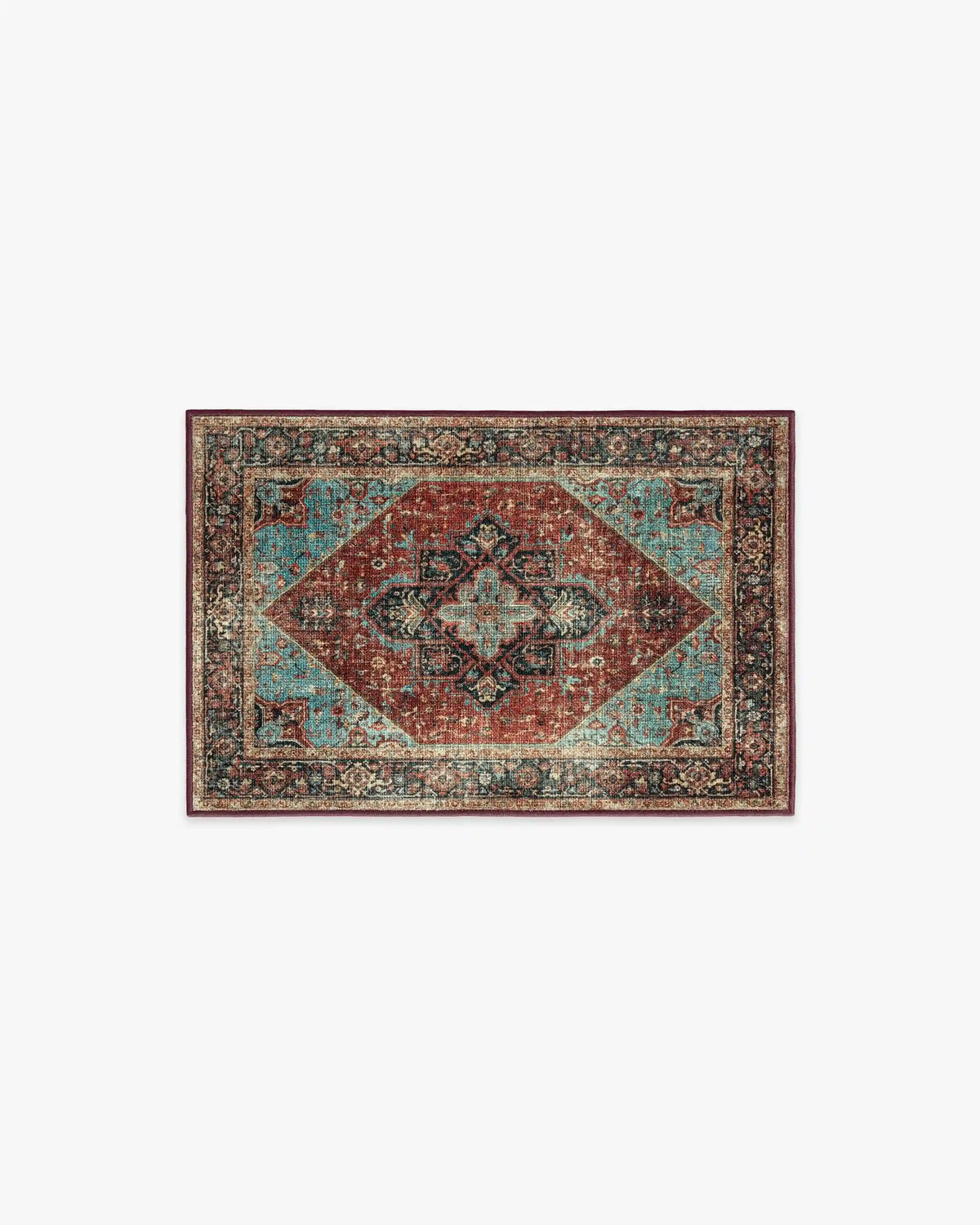 Santiago Crimson & Light Blue Rug