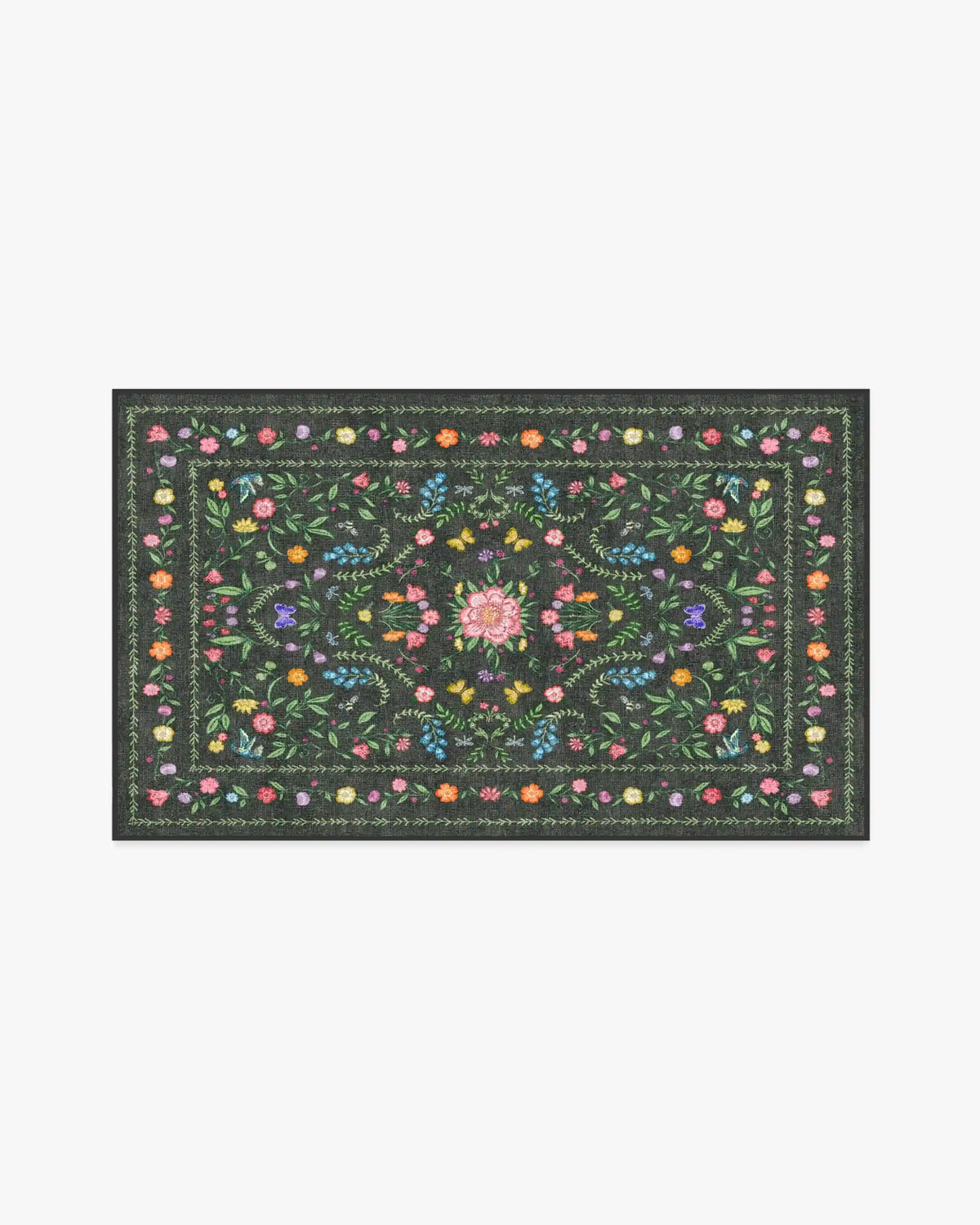 Springtime Lullaby Charcoal Multicolor Rug