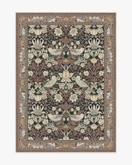 Strawberry Thief Black & Amber Rug by Morris & Co.