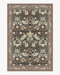 Strawberry Thief Black & Amber Rug by Morris & Co.