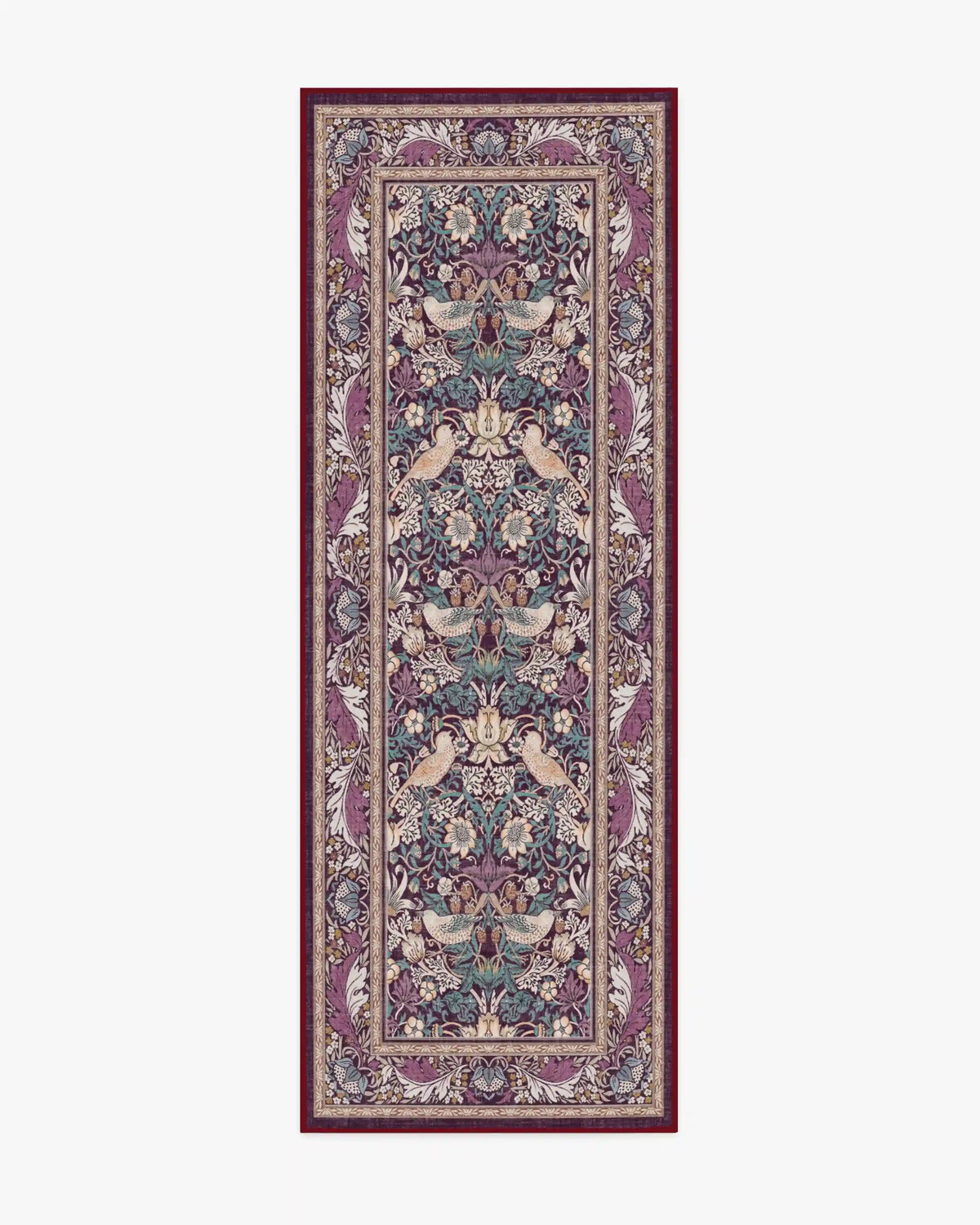Strawberry Thief Burgundy Rug by Morris & Co.