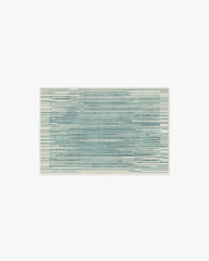Striated Border Blue Rug