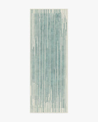 Striated Border Blue Rug