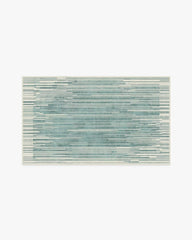 Striated Border Blue Rug
