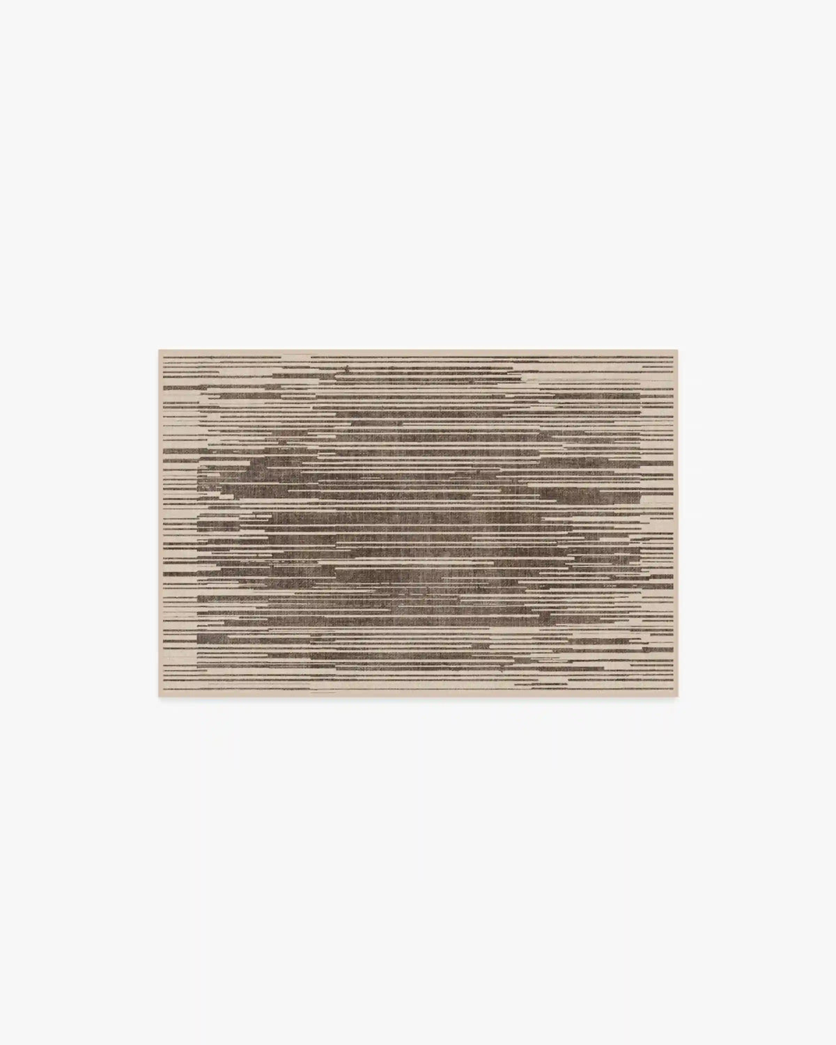 Striated Border Brown Rug