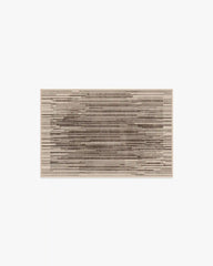 Striated Border Brown Rug